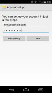 Android IMAP Mailbox Setup Instructions (Bigbear)