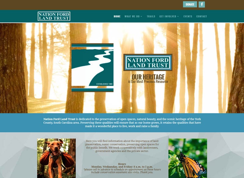 Nation Ford Land Trust Website Design by inConcert Web Solutions