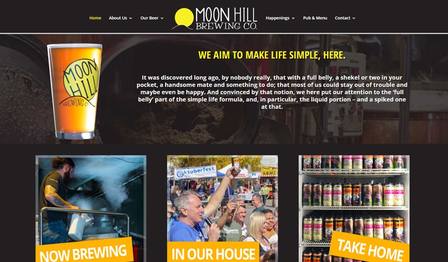Moon Hill Brewing Co. Website design by InConcert Web Solutions
