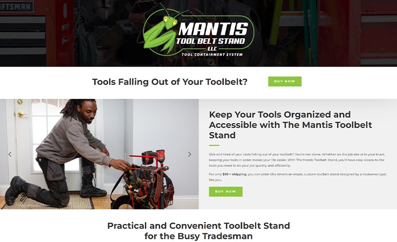Mantis Tool Belt Stand