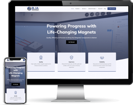 bja magnetics mockup inConcert Web Solutions website design and development WordPress